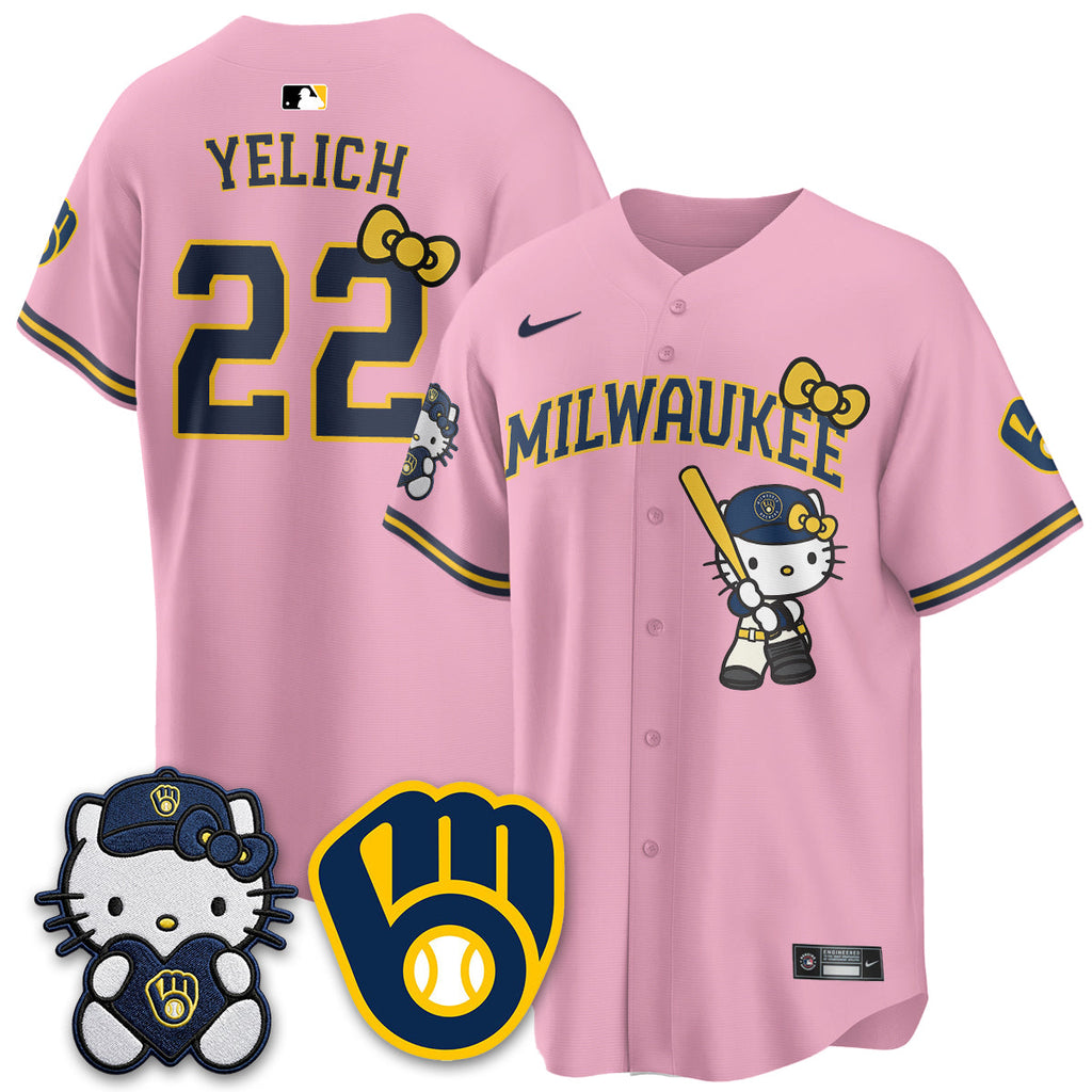 Milwaukee Brewers Meow KT Night Vapor Limited Jersey - All Stitched
