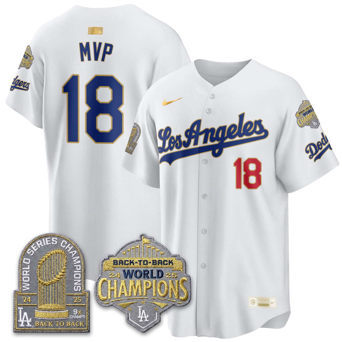 LAD Gold Collection Limited Gold Jersey - 9x & B2B Champs - Stitched