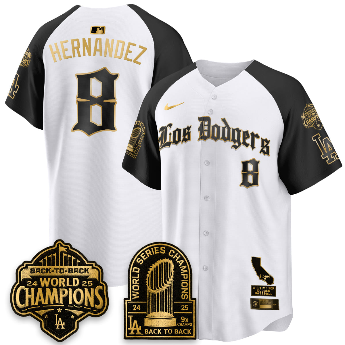 Los Angeles Dodgers World Series Champions Vapor Premier Limited Gothic Edition Jersey - All Stitched