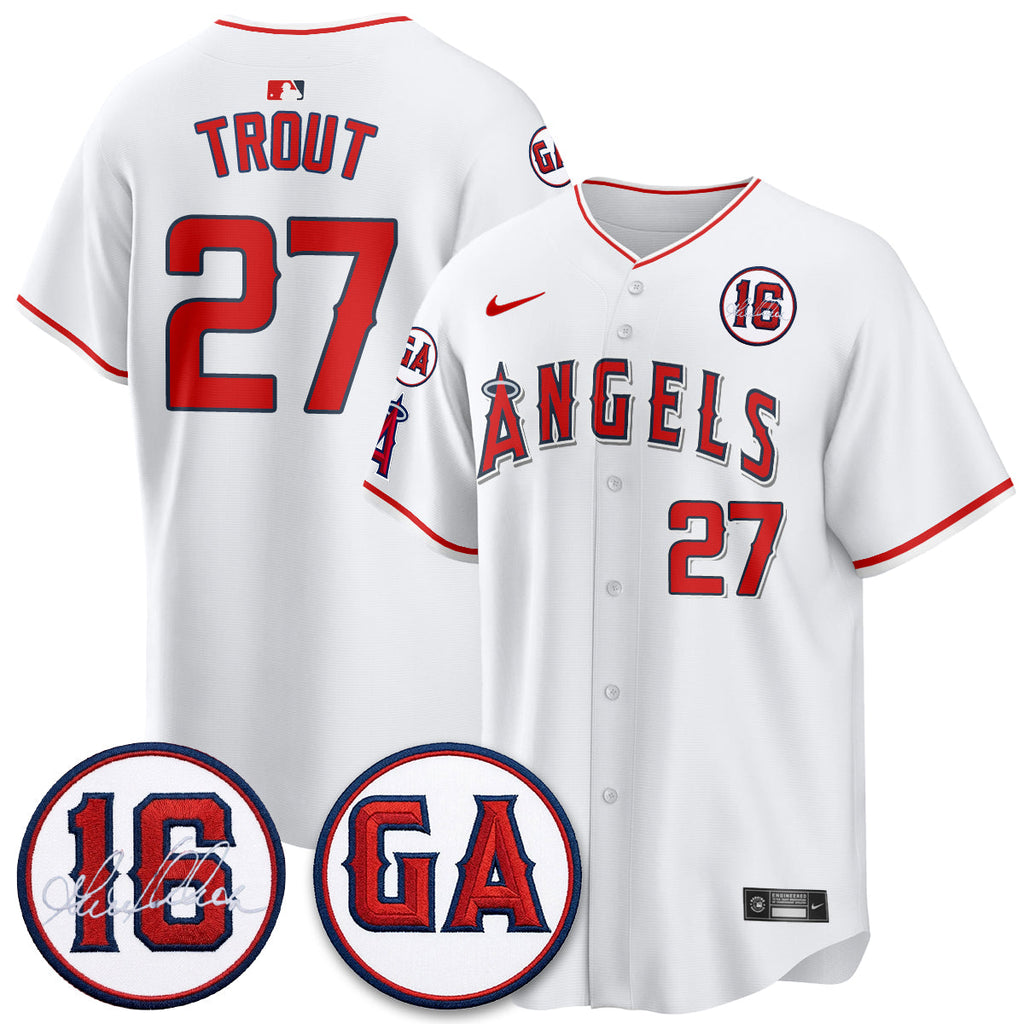 Los Angeles Angels Garret Anderson Tribute Patch Vapor Premier Limited Jersey - All Stitched