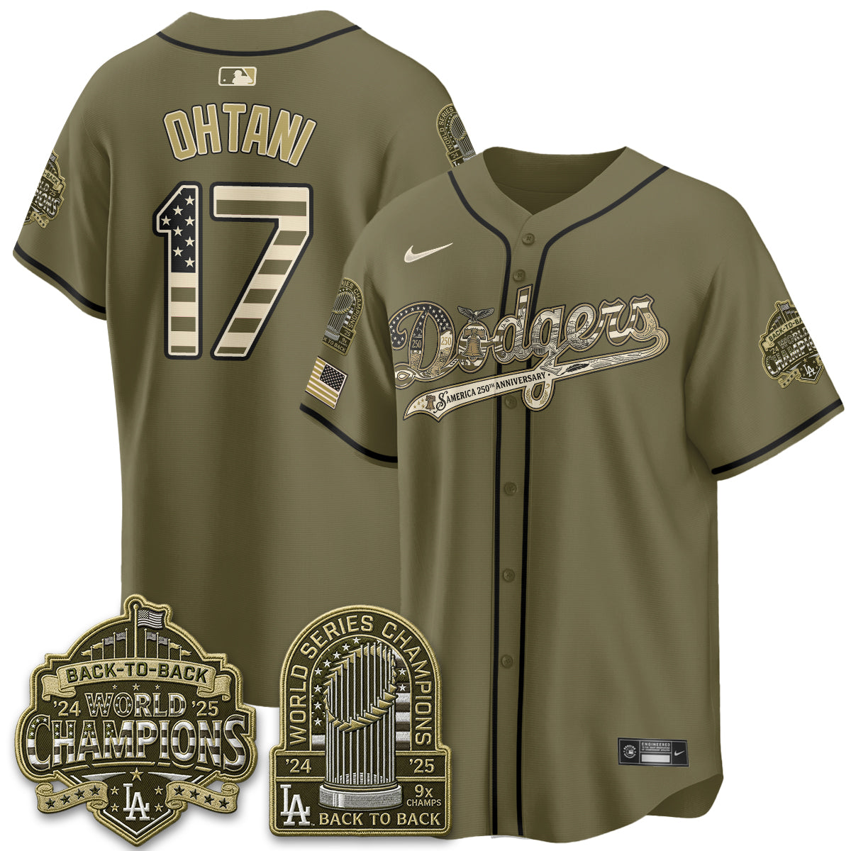 Los Angeles Dodgers America 250th Anniversary Limited Jersey - Stitched