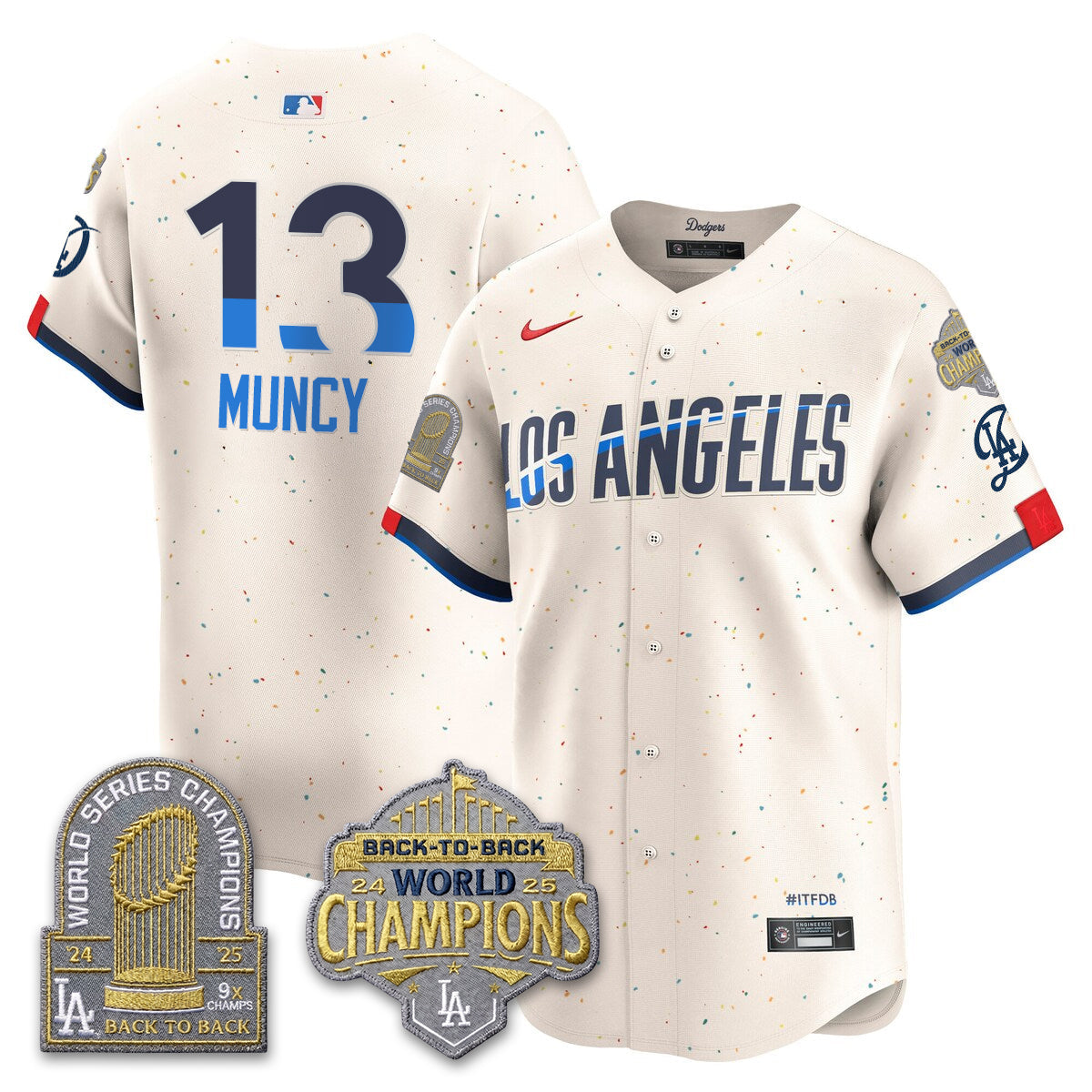 Los Angeles Dodgers Gold Collection Vapor Limited Jersey - 9x & B2B Champs - All Stitched