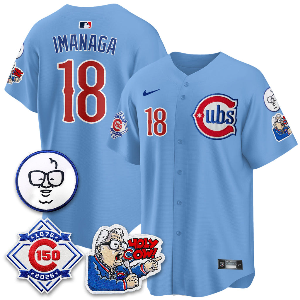 Chicago Cubs 150th Anniversary Harry Caray Holy Cow Vapor Premier Limited Jersey - All Stitched V2