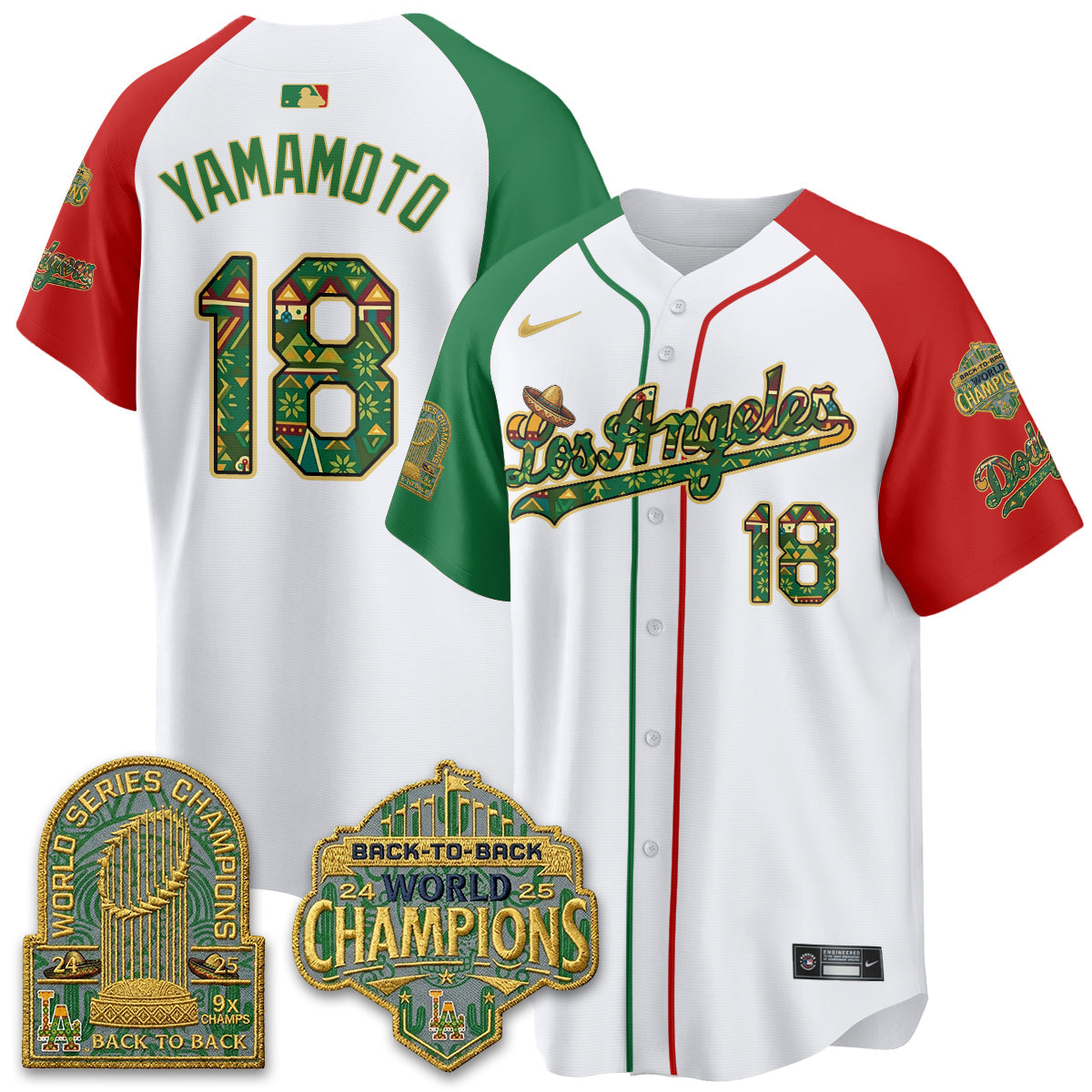 Los Angeles Dodgers x Mexican Heritage âLetâs Fiesta!â 2026 Limited Vapor Jersey - All Stitched