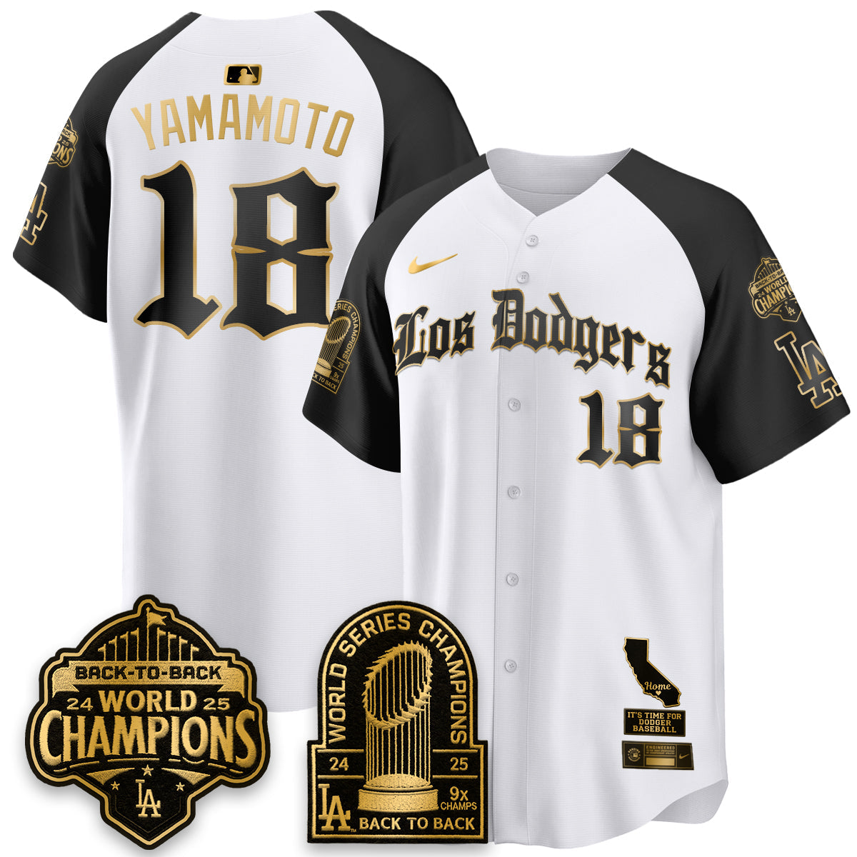 Los Angeles Dodgers World Series Champions Vapor Premier Limited Gothic Edition Jersey - All Stitched