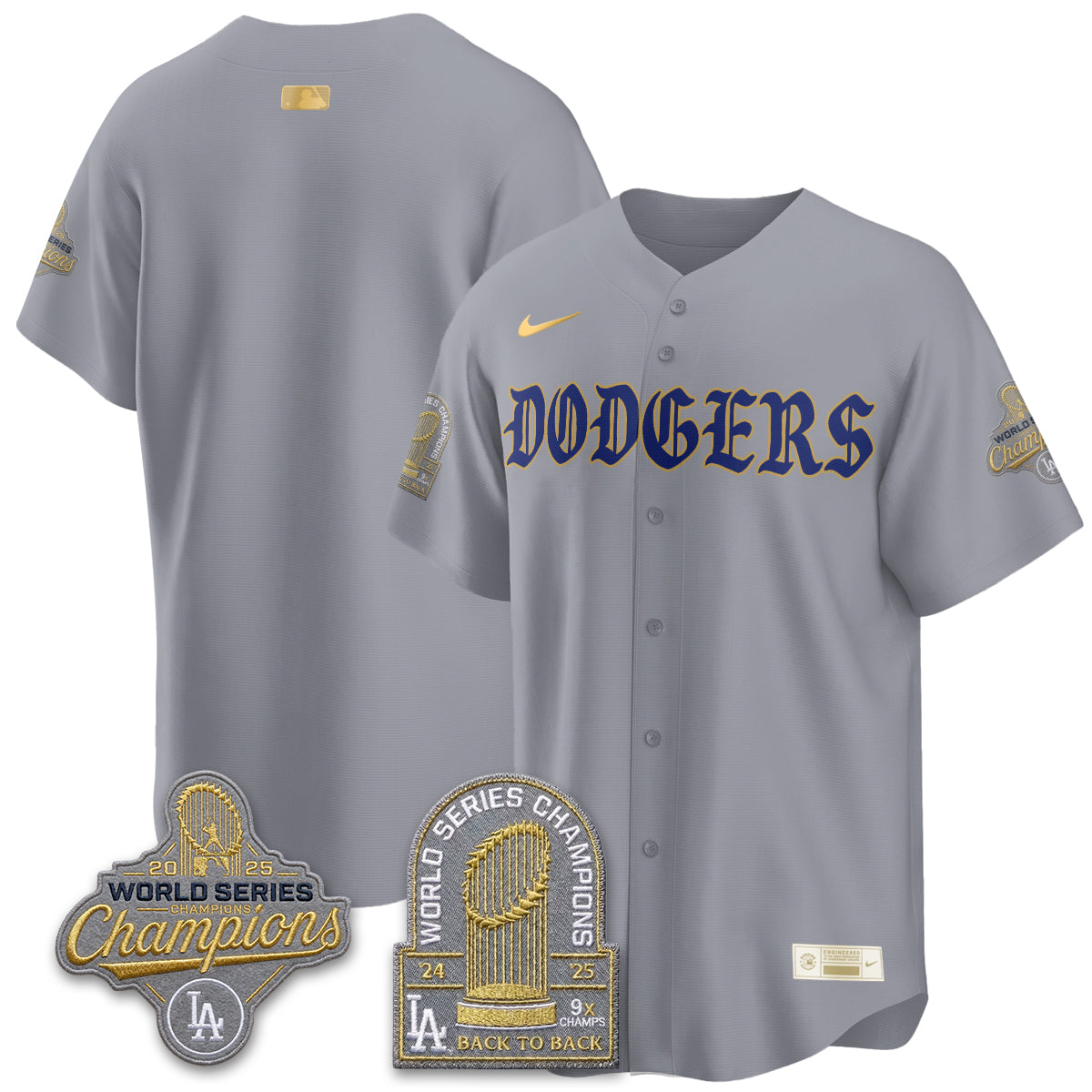 Los Angeles Dodgers Vapor Limited Jersey - Back to Back 9x Champs - All Stitched