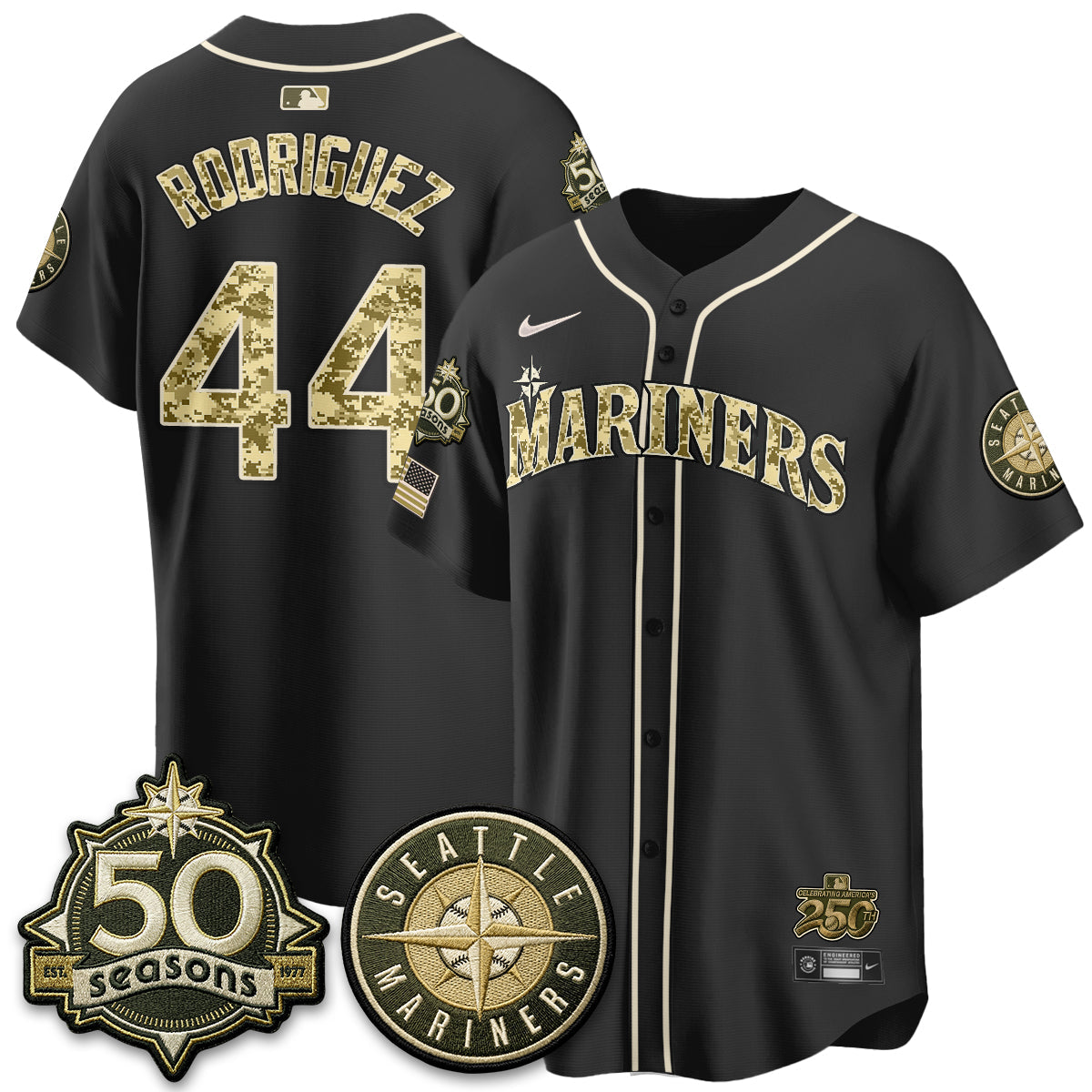 Seattle Mariners 2026 Armed Forces Day Jersey V3 - All Stitched