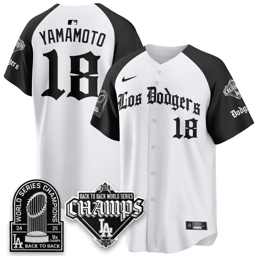 Los Angeles Dodgers World Series Champions B2B Patch Vapor Premier Limited Gothic Edition Jersey - All Stitched