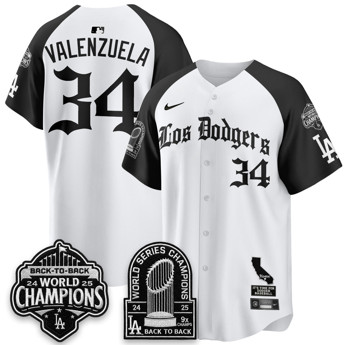 Los Angeles Dodgers World Series Champions Vapor Premier Limited Gothic Edition Jersey - All Stitched
