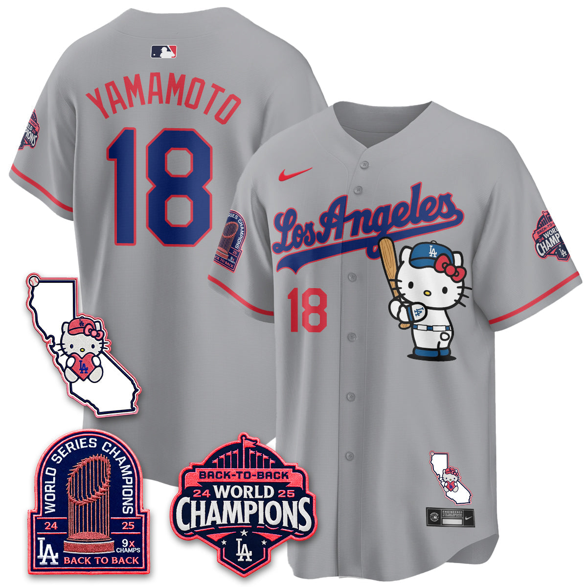Los Angeles Dodgers x Meow KT 2026 Vapor Jersey - All Stitched - V4