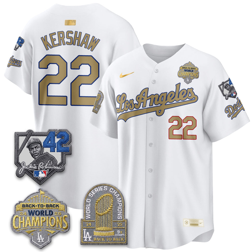 Los Angeles Dodgers 2026 New Era Gold Collection Vapor Limited Jersey - B2B Champs - All Stitched