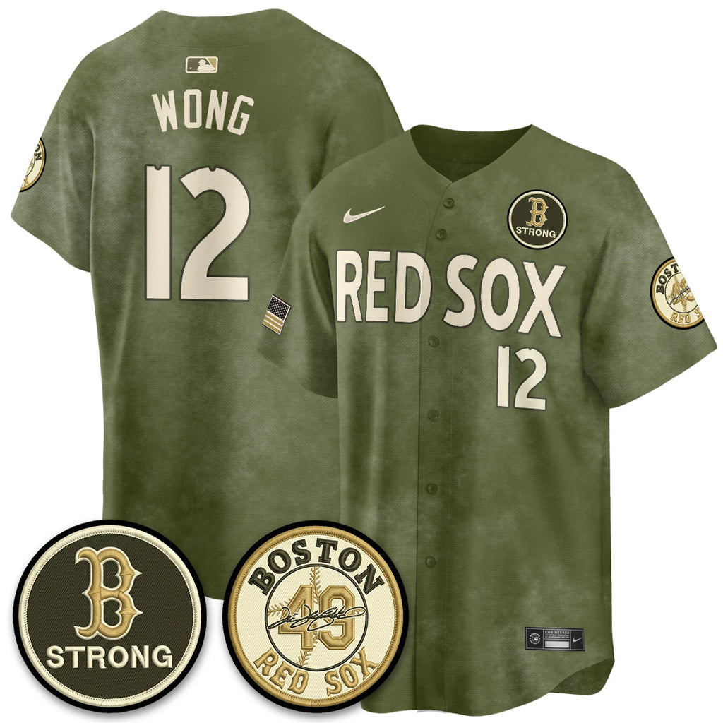 Boston Red Sox New Era Olive 2026 Armed Forces Day Jersey - All Stitched