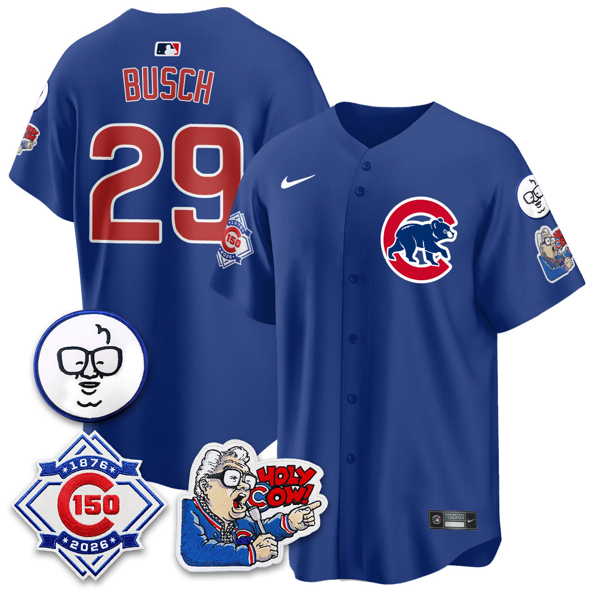 CHC 150th Anniversary Harry Caray Holy Cow Vapor Premier Limited Jersey - All Stitched V2