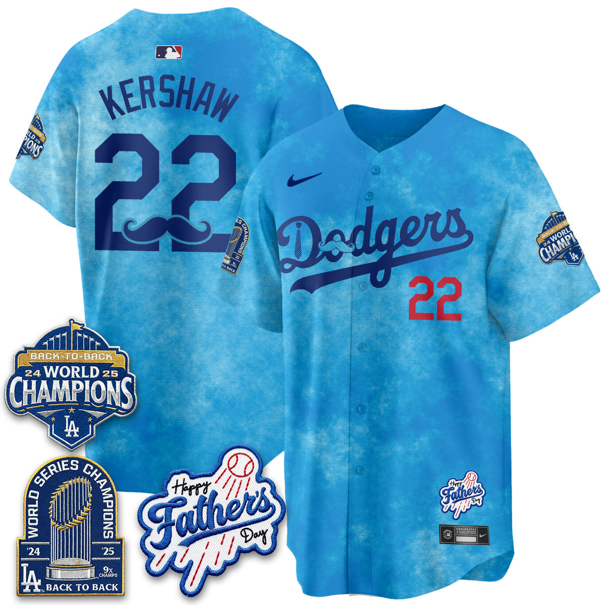 Los Angeles Dodgers Happy Father's Day 2026 Jersey - Stitched