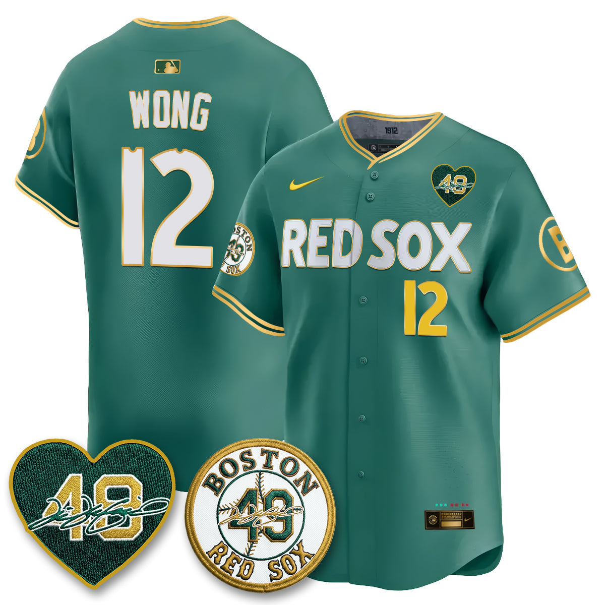 BOS Tim Wakefield Memorial Patch Vaper Premier Limited Gold Edition Jersey - Stitched