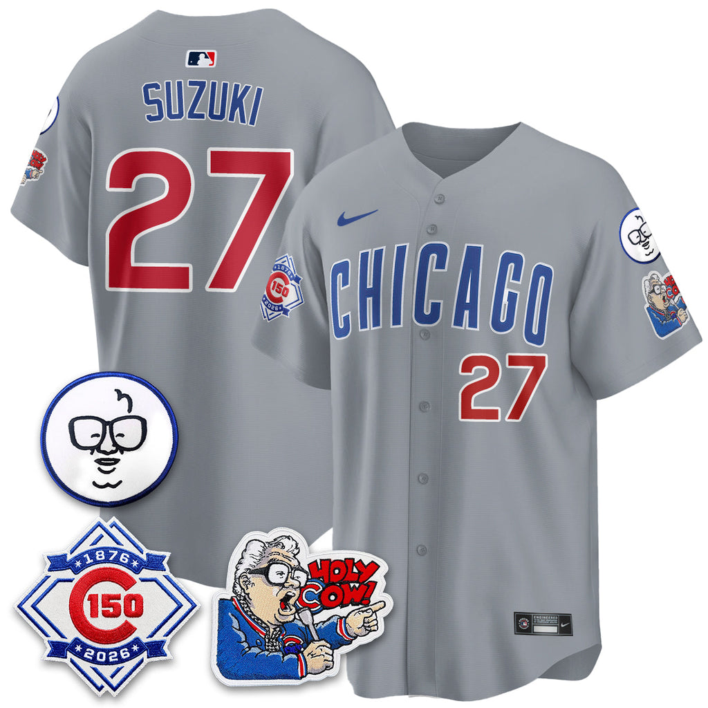 Chicago Cubs 150th Anniversary Harry Caray Holy Cow Vapor Premier Limited Jersey - All Stitched V2