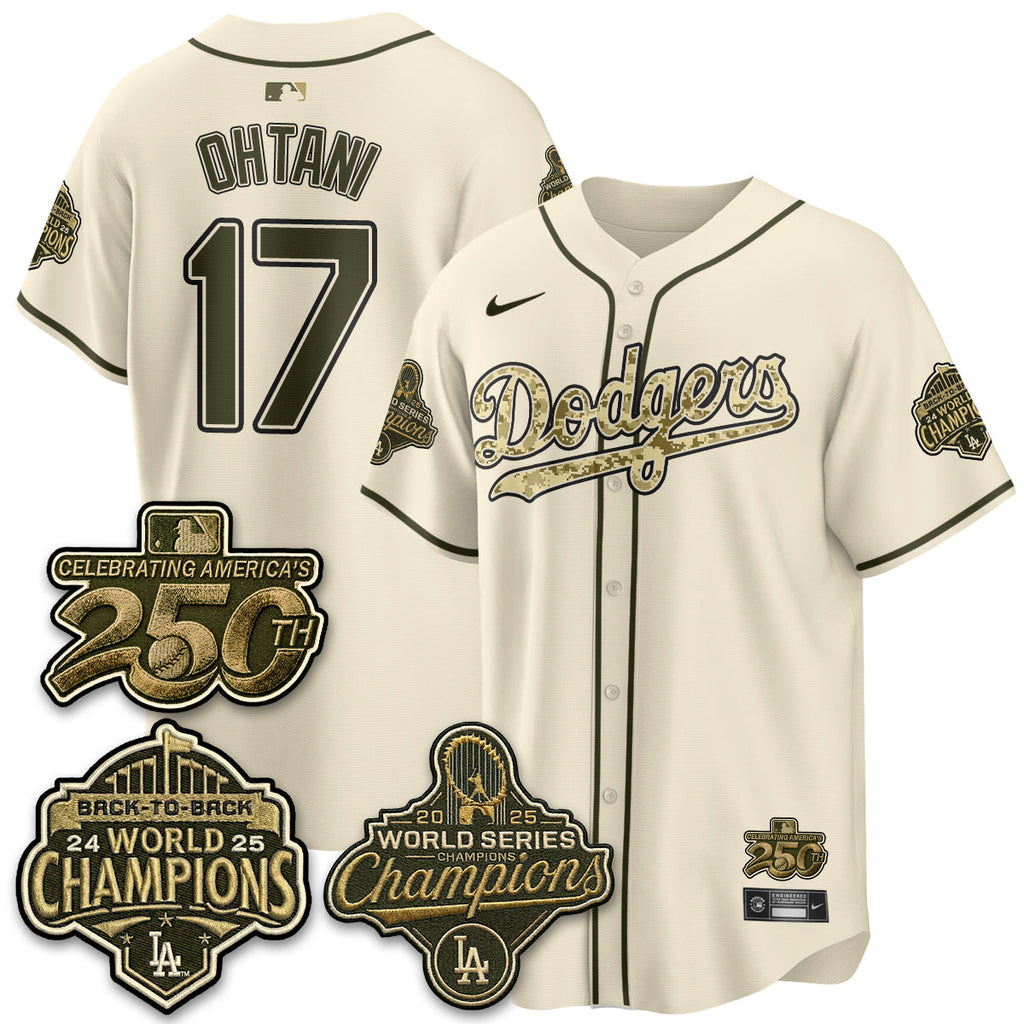 Los Angeles Dodgers Military Appreciation Game Day Jersey -All Stitched