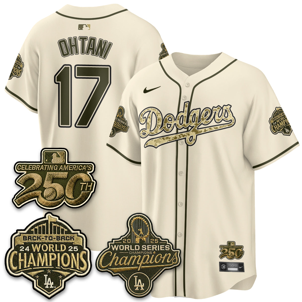 Los Angeles Dodgers Military Appreciation Game Day Jersey -All Stitched
