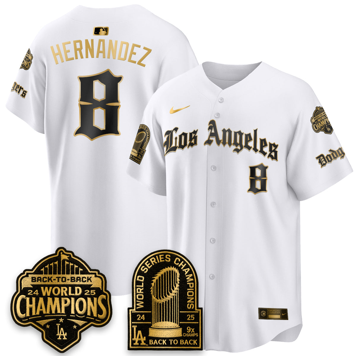 LAD WS Champions Back 2 Back Patch Vapor Premier Limited Gothic Gold Edition Jersey - Stitched