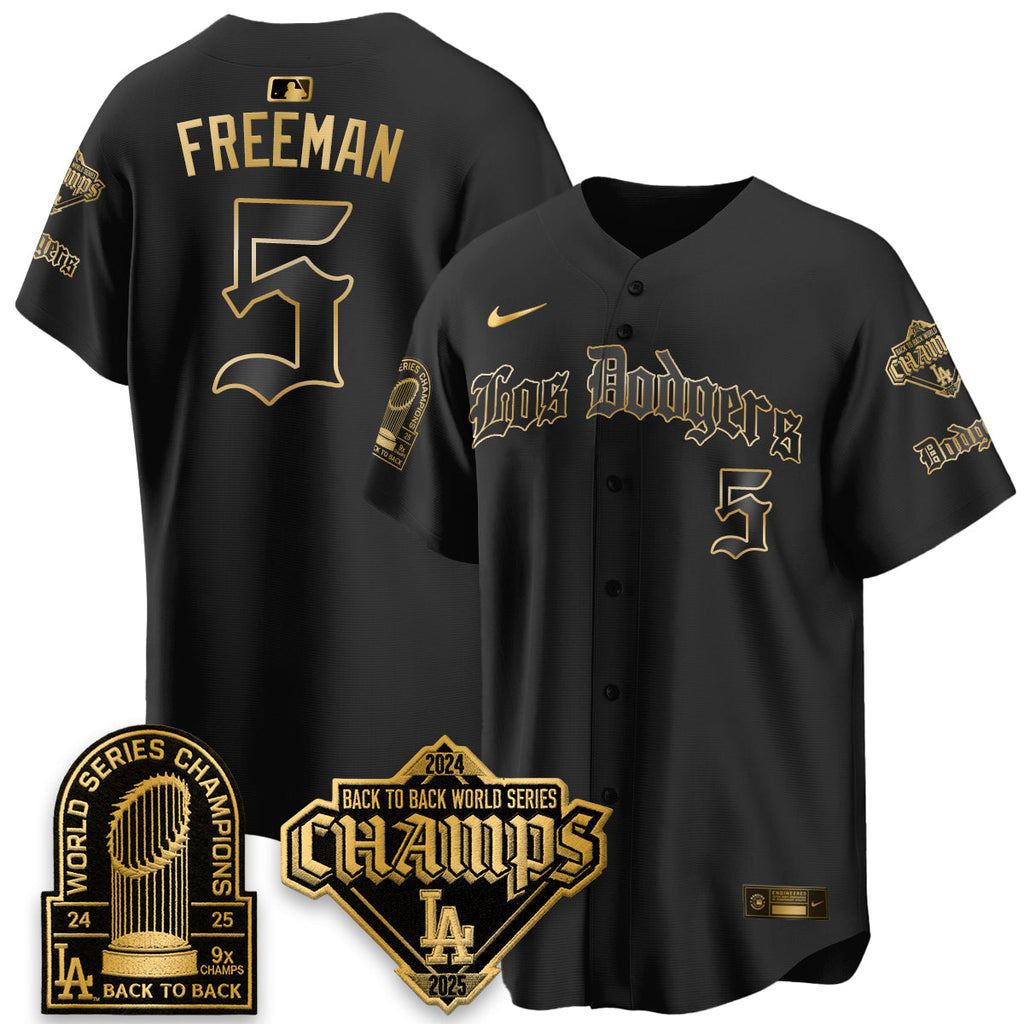 Los Angeles Dodgers World Series Champions B2B Patch Vapor Premier Limited Gothic Edition Jersey - All Stitched