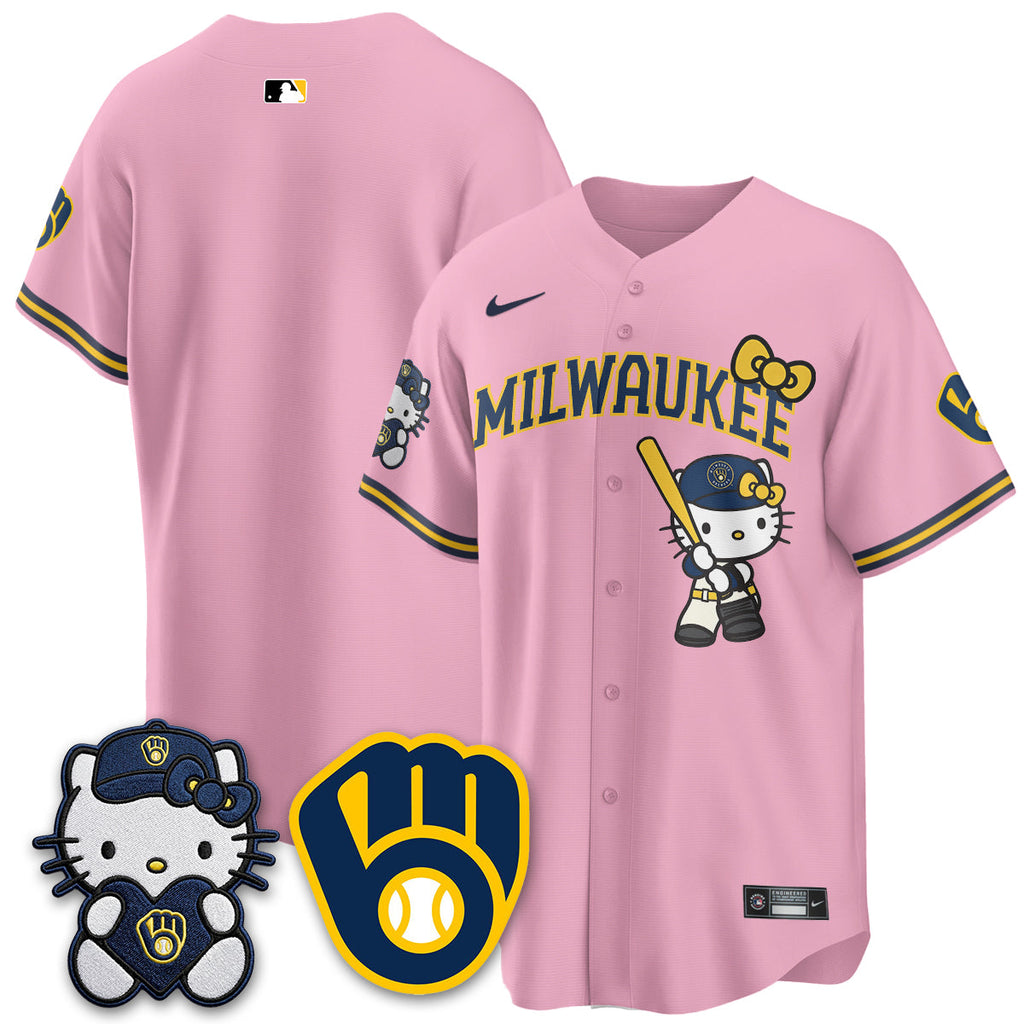 Milwaukee Brewers Meow KT Night Vapor Limited Jersey - All Stitched