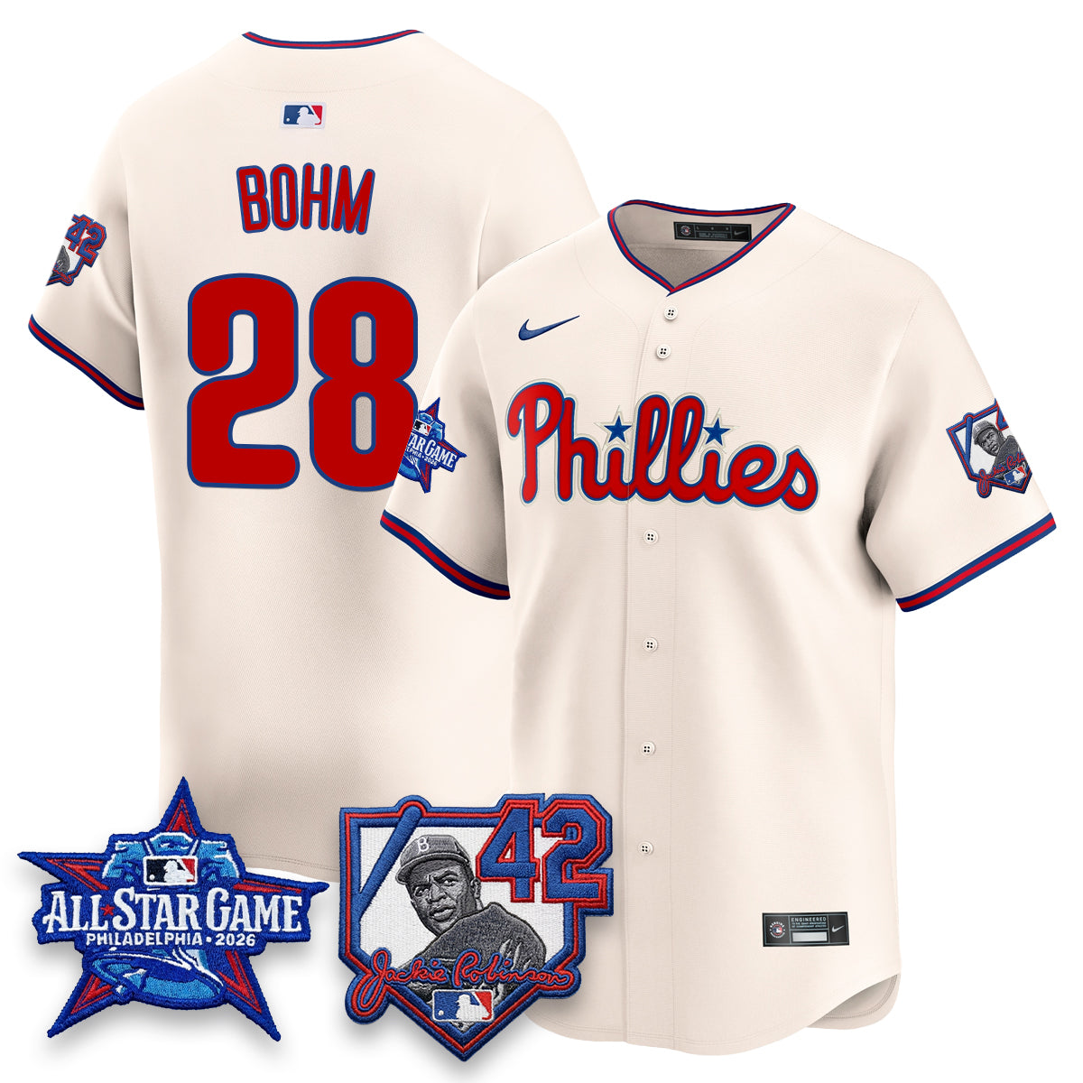 Philadelphia Phillies 2026 Jackie Robinson New Era - All Star Game Vapor Limited Jersey - All Stitched