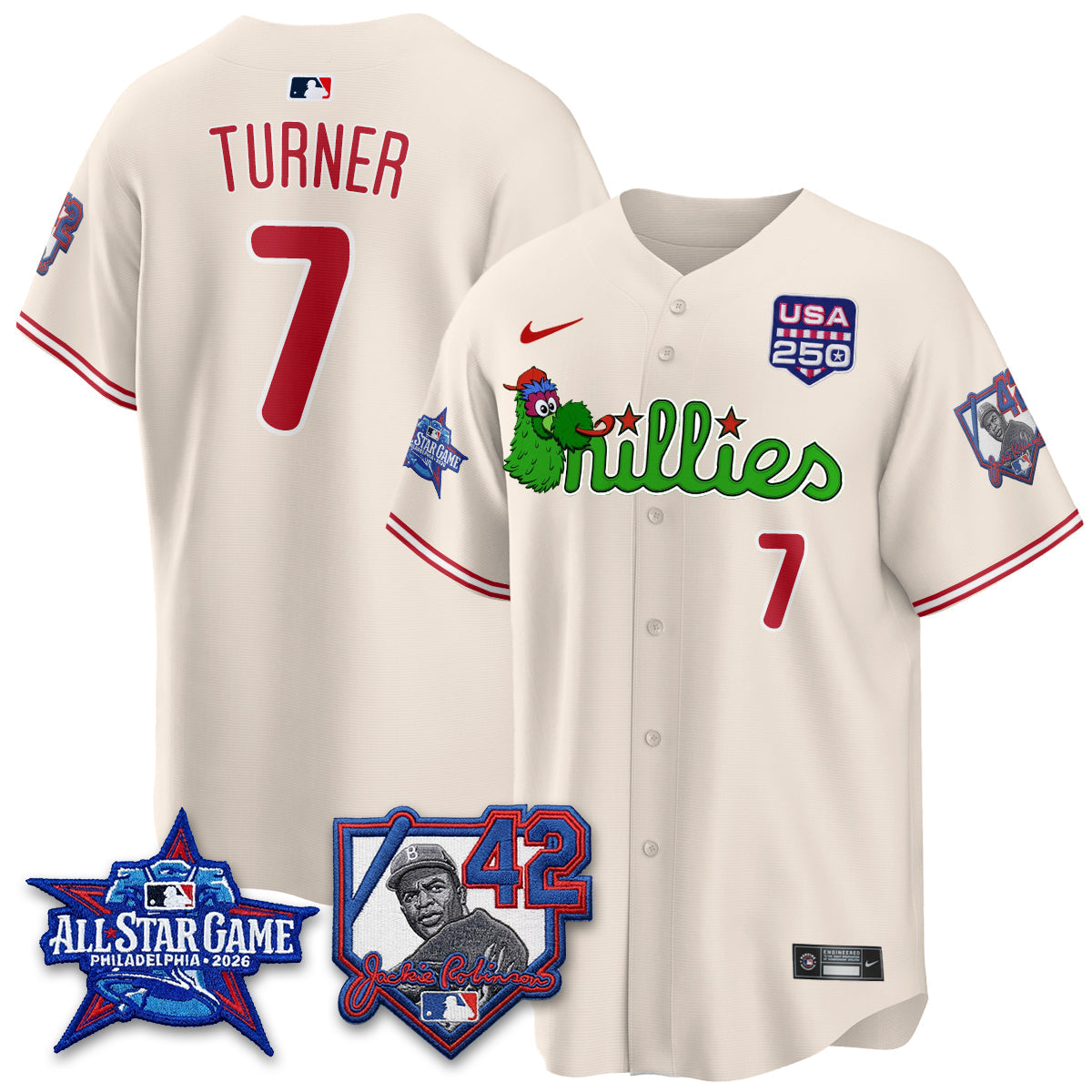 Philadelphia Phillies Phanatic 2026 New Era & 250th USA Vapor Limited Jersey - All Star Game - All Stitched