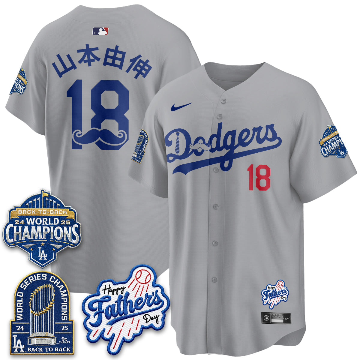 Los Angeles Dodgers Happy Father's Day 2026 Jersey - Stitched