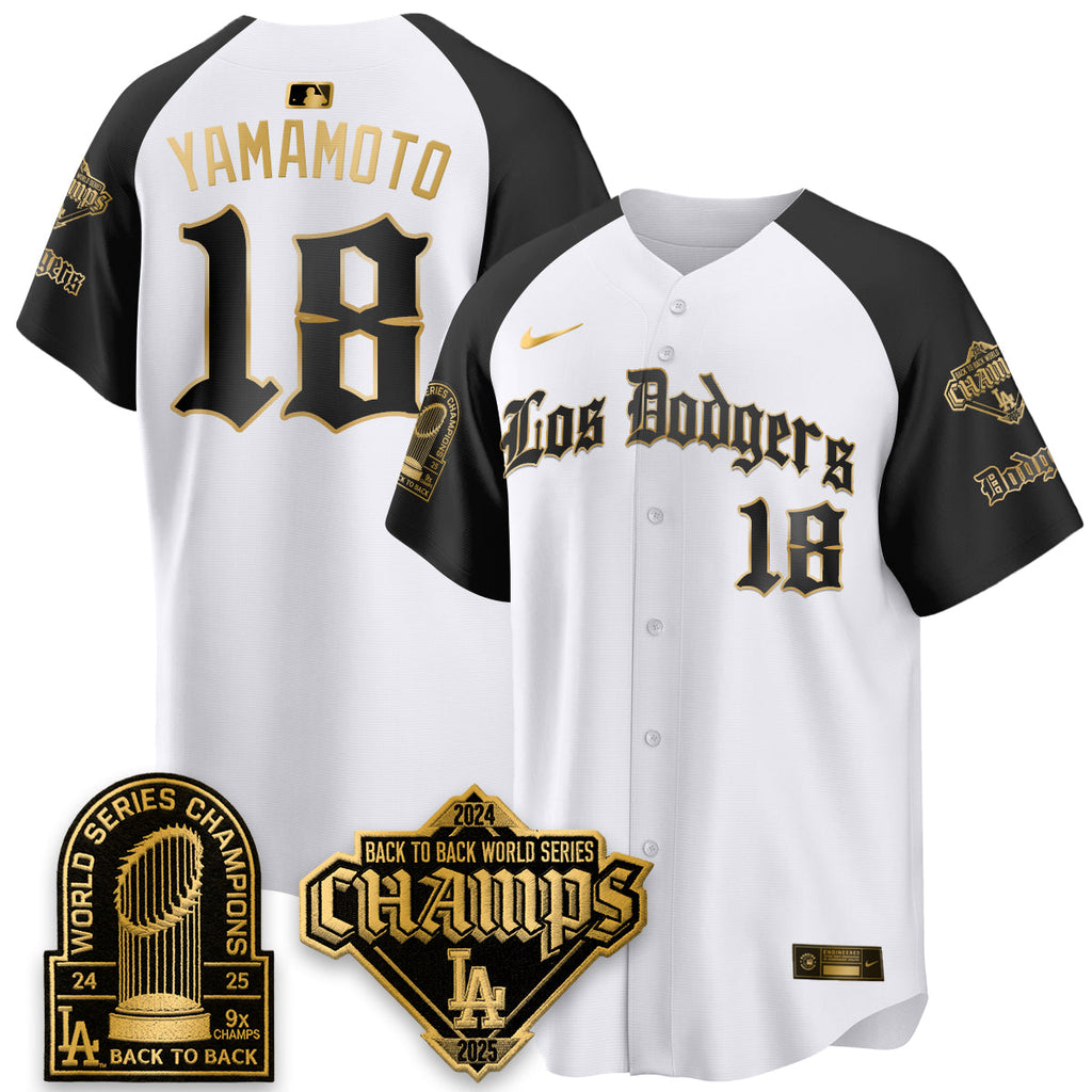 Los Angeles Dodgers World Series Champions B2B Patch Vapor Premier Limited Gothic Edition Jersey - All Stitched