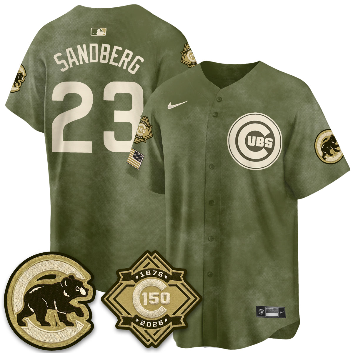Chicago Cubs New Era Olive 2026 Armed Forces Day Jersey -All Stitched