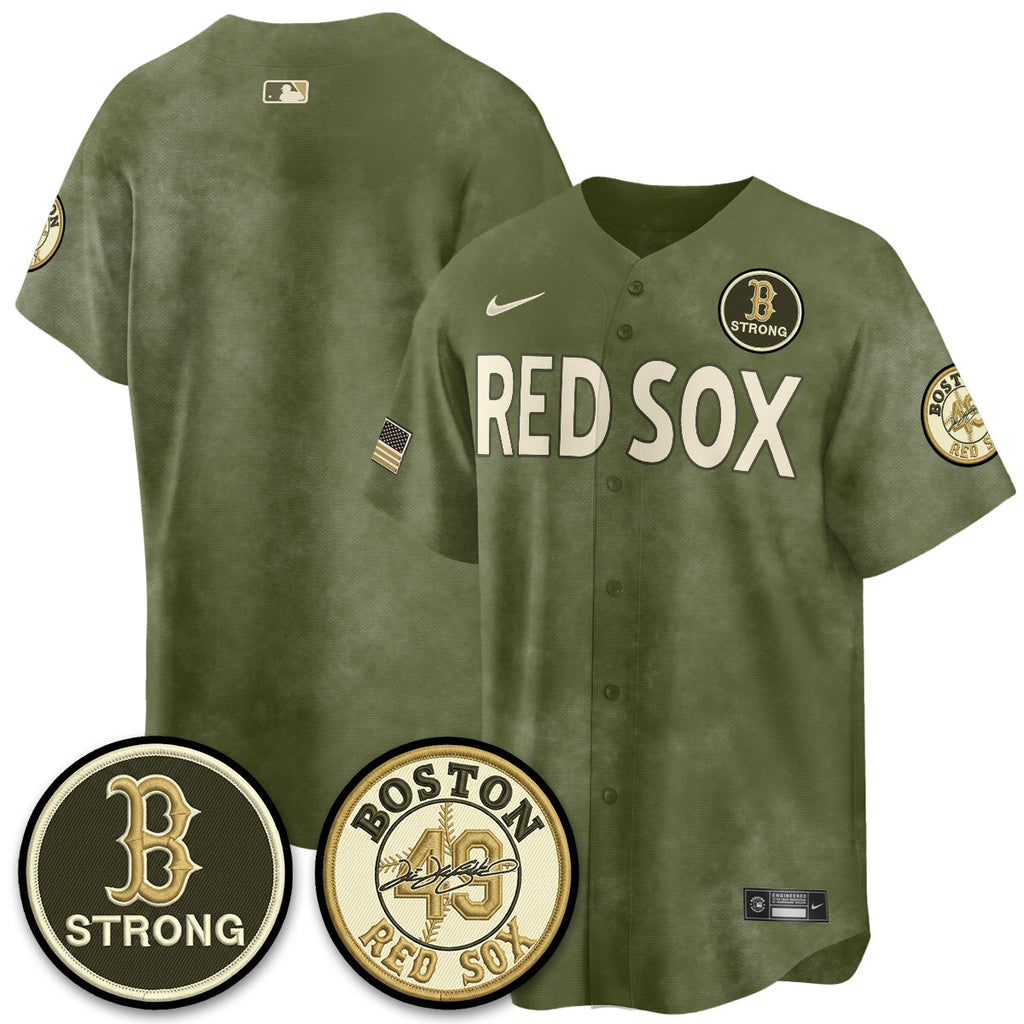 Boston Red Sox New Era Olive 2026 Armed Forces Day Jersey - All Stitched
