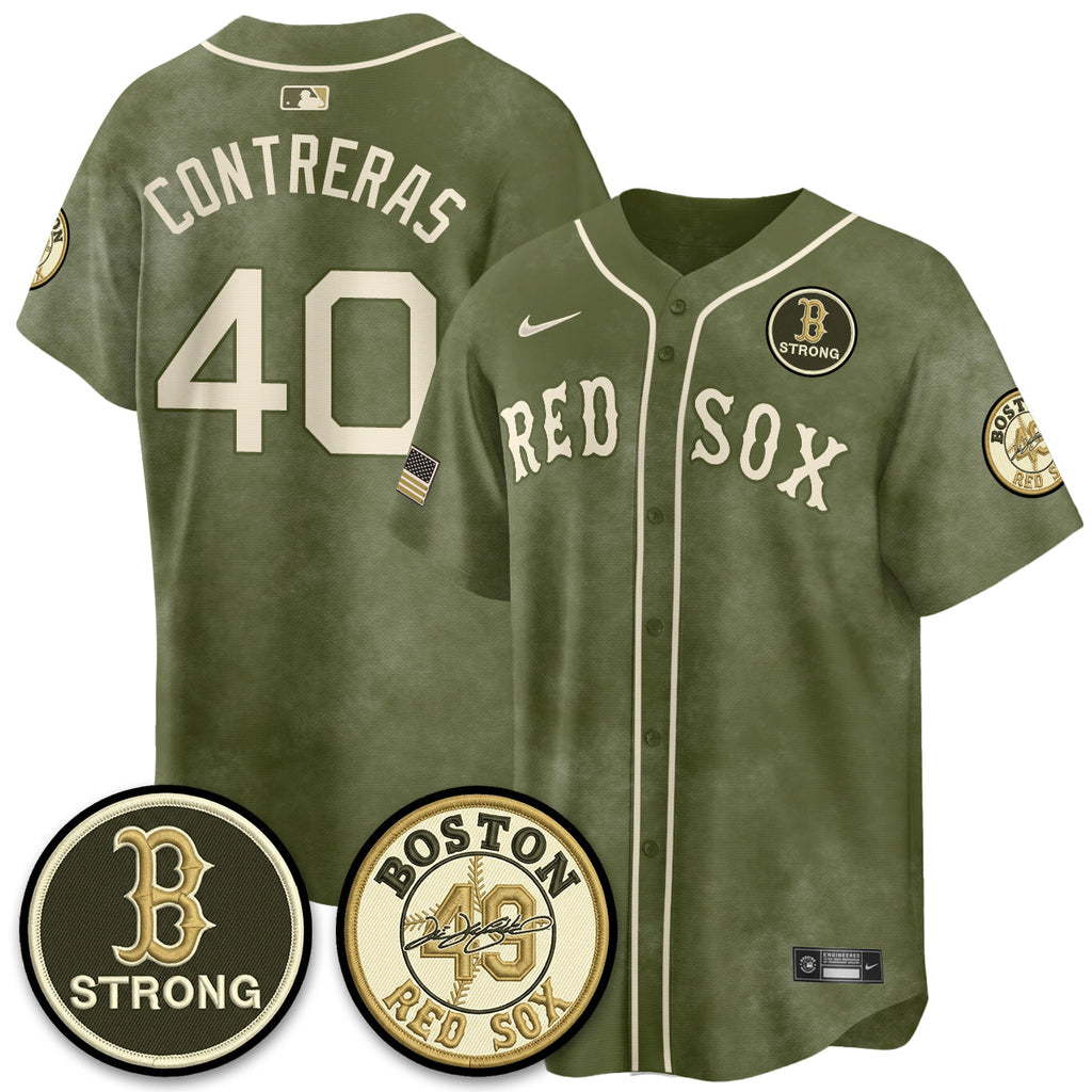 Boston Red Sox New Era Olive 2026 Armed Forces Day Jersey - All Stitched