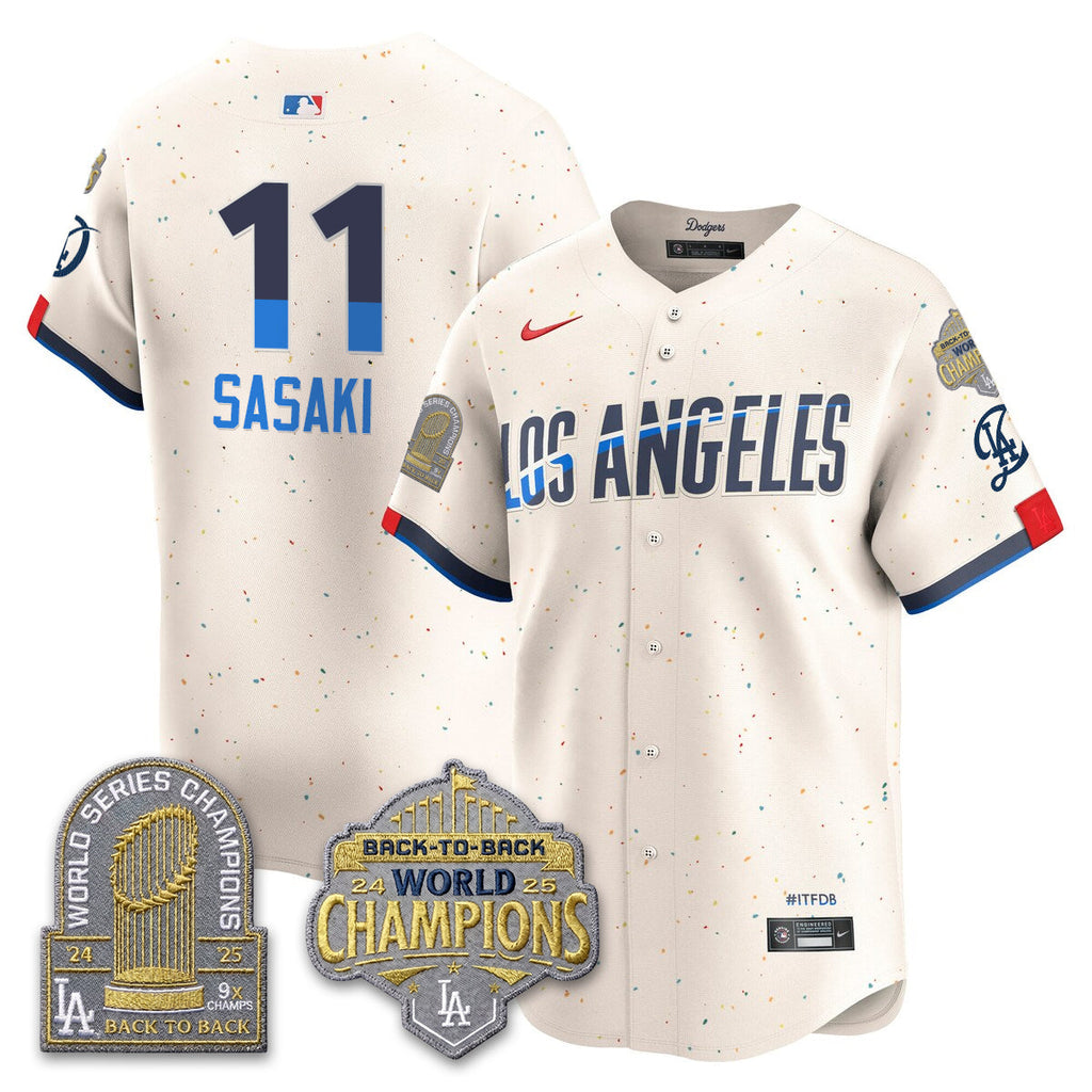 Los Angeles Dodgers Gold Collection Vapor Limited Jersey - 9x & B2B Champs - All Stitched