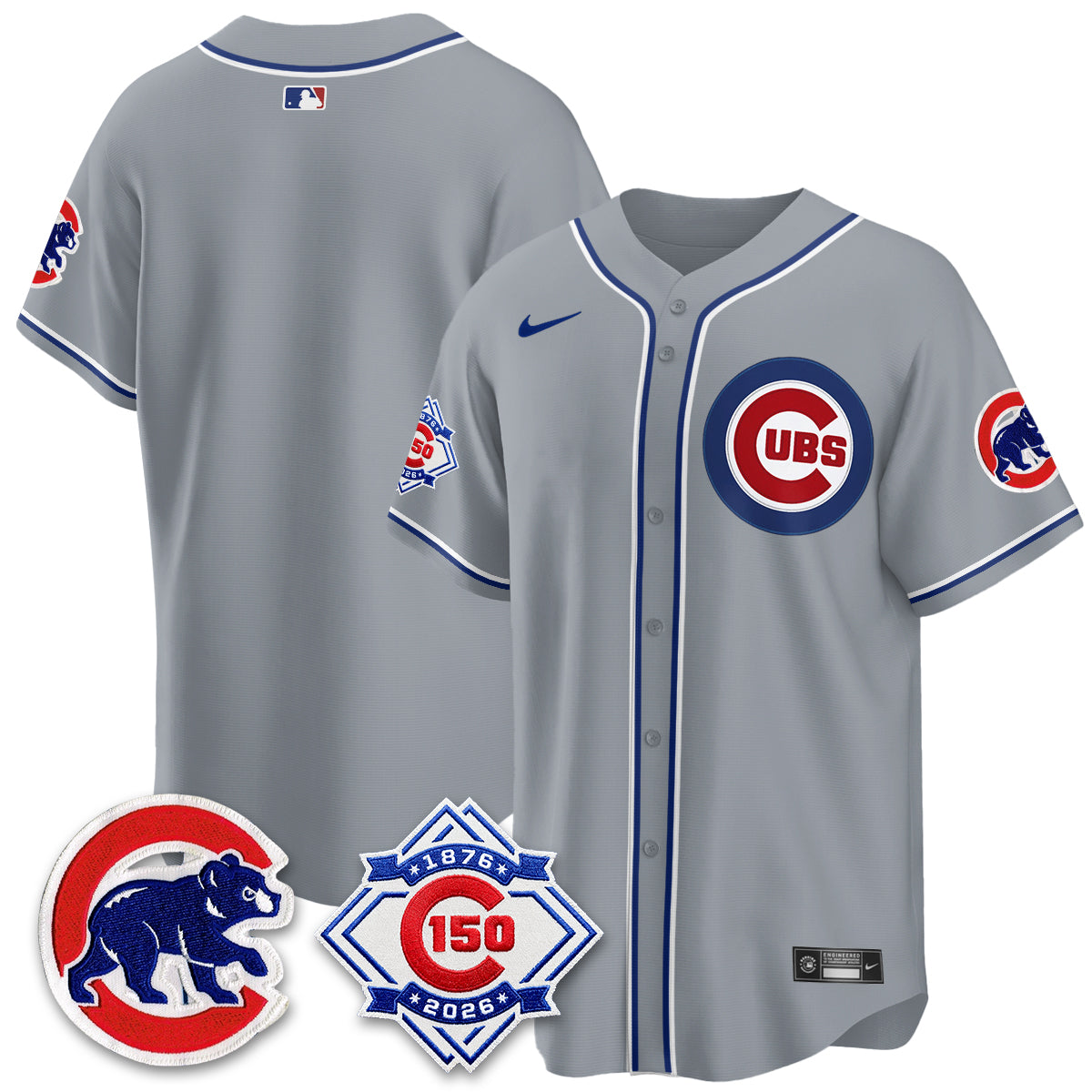 Chicago Cubs 150th Anniversary Black Out Style Vapor Premier Limited Jersey - All Stitched