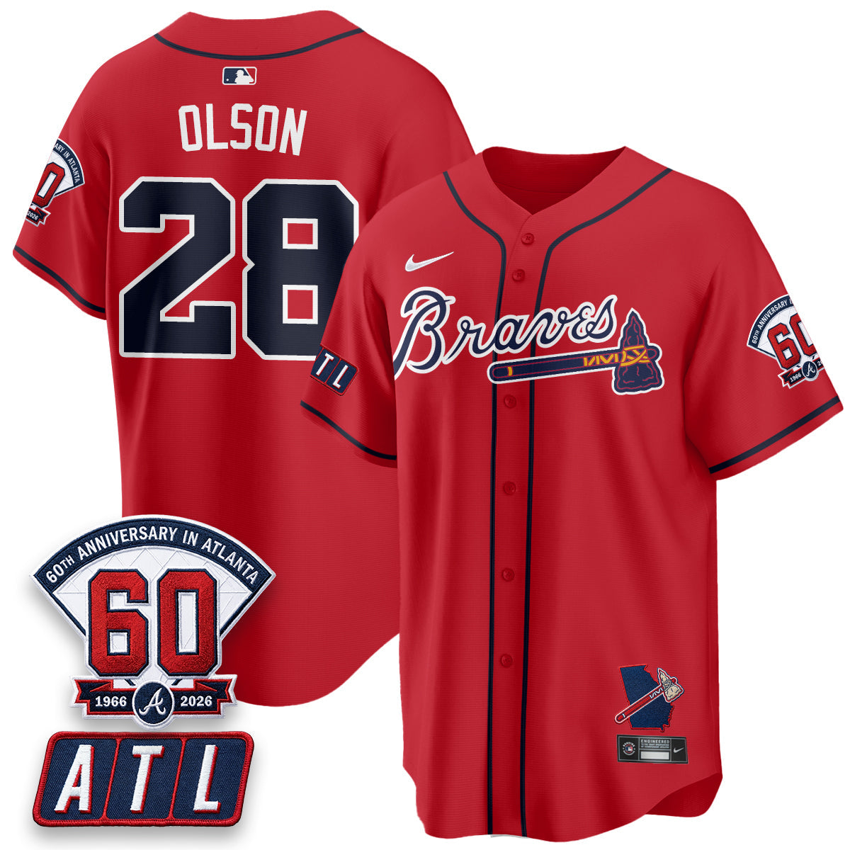 Atlanta Braves 2026 60th Anniversary Vapor Limited Jersey - All Stitched