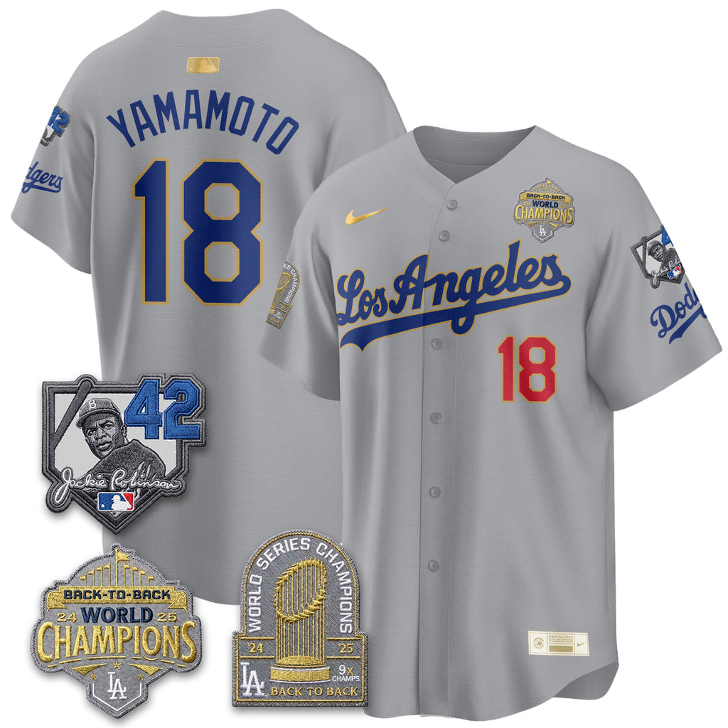 Los Angeles Dodgers 2026 New Era Gold Collection Vapor Limited Jersey - B2B Champs - All Stitched