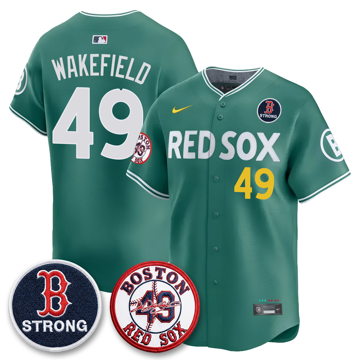 Boston Red Sox Tim Wakefield Memorial Patch Vaper Premier Limited Jersey - All Stitched V2