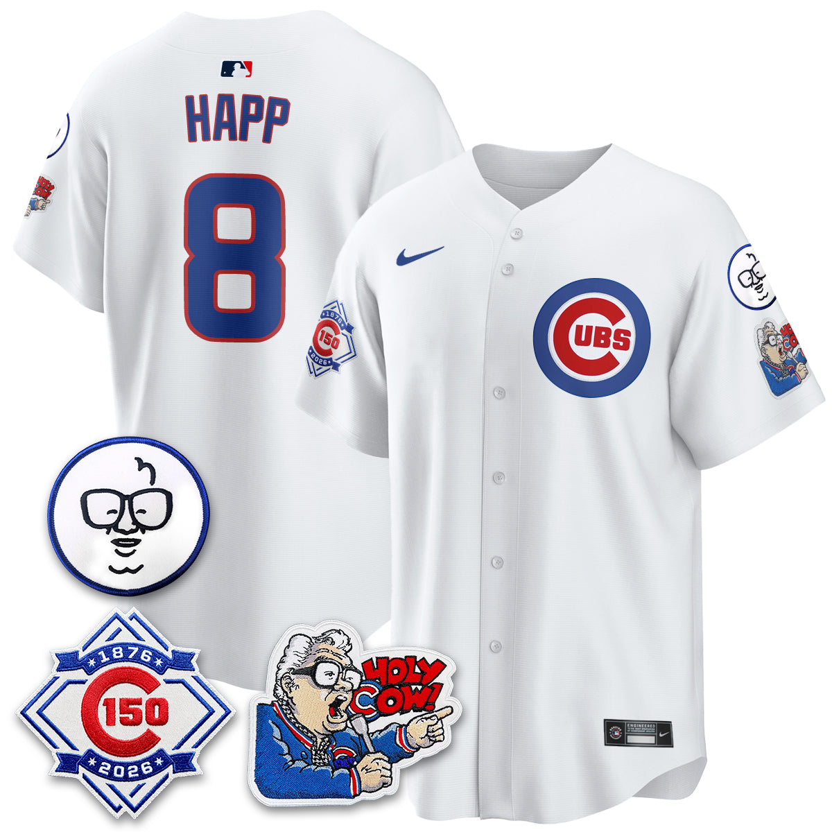 CHC 150th Anniversary Harry Caray Holy Cow Vapor Premier Limited Jersey - All Stitched V2
