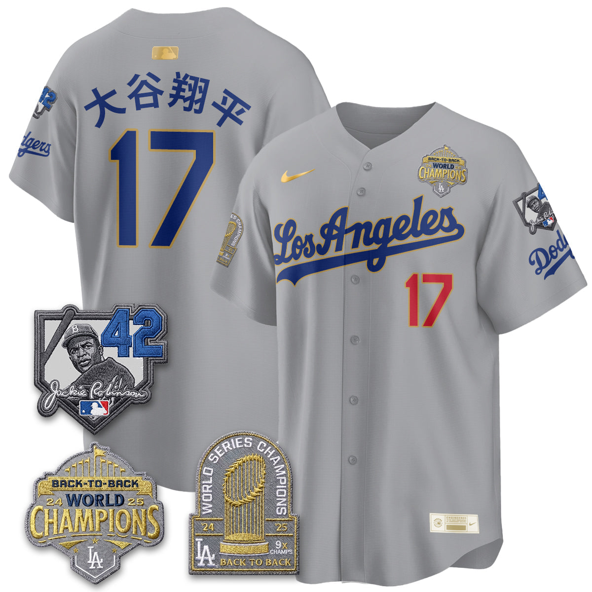 Los Angeles Dodgers 2026 New Era Gold Collection Vapor Limited Jersey - B2B Champs - All Stitched