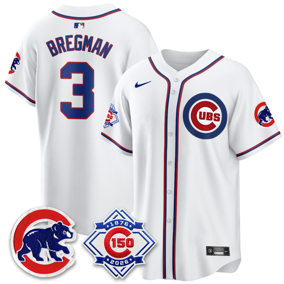 Chicago Cubs 150th Anniversary Black Out Style Vapor Premier Limited Jersey - All Stitched