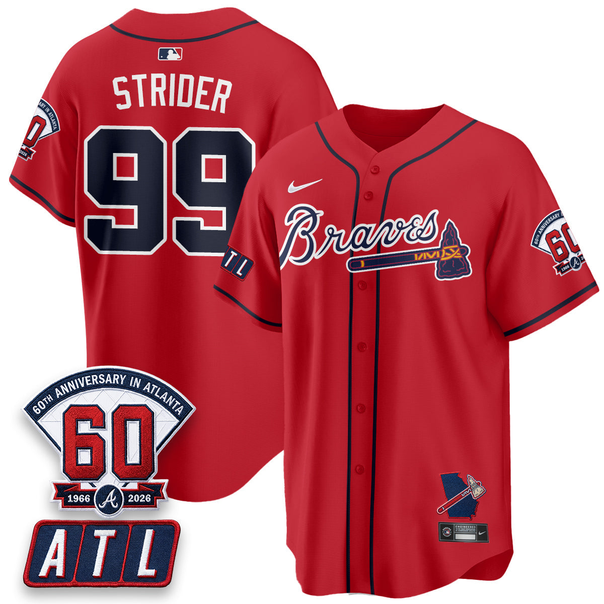Atlanta Braves 2026 60th Anniversary Vapor Limited Jersey - All Stitched