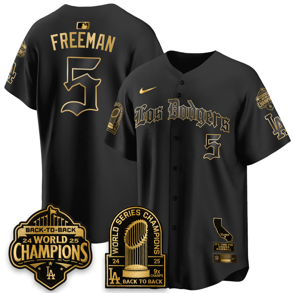 Los Angeles Dodgers World Series Champions Vapor Premier Limited Gothic Edition Jersey - All Stitched
