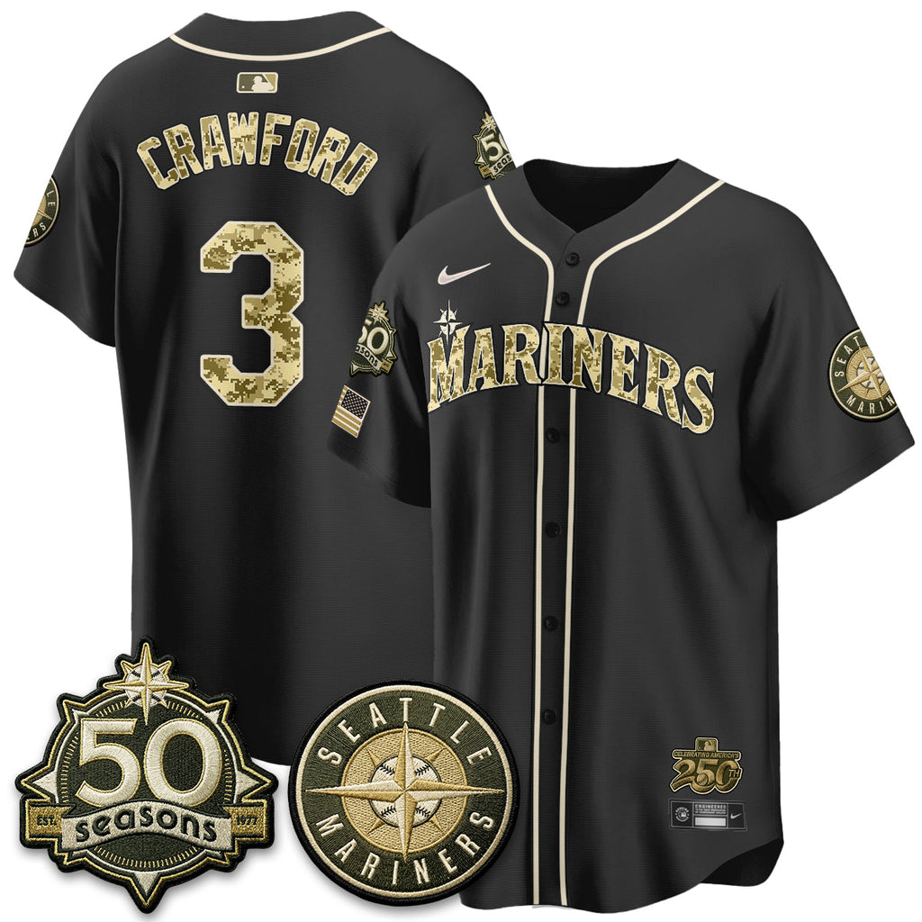 Seattle Mariners 2026 Armed Forces Day Jersey V3 - All Stitched