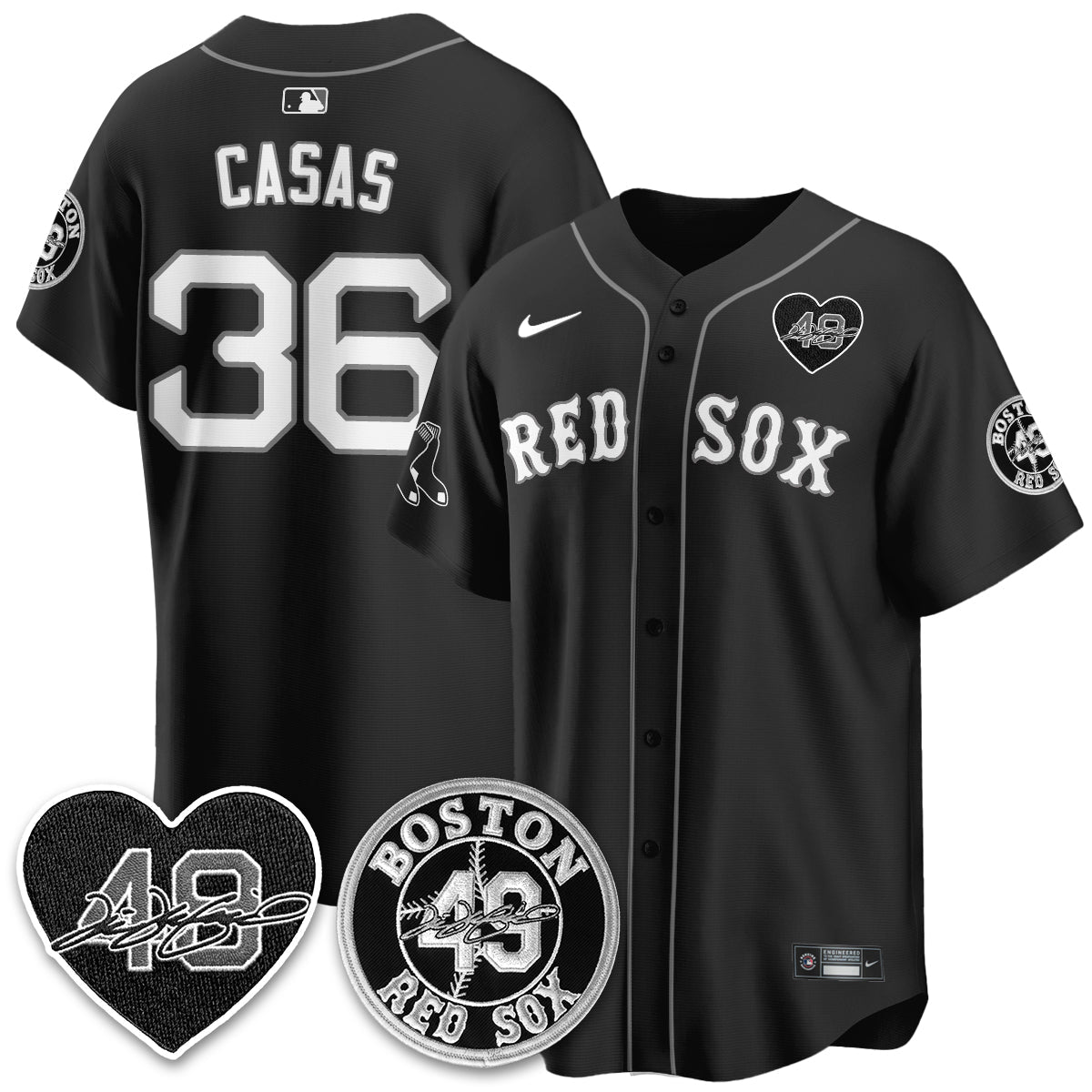 Boston Red Sox Tim Wakefield Memorial Patch Vaper Premier Limited Jersey - All Stitched