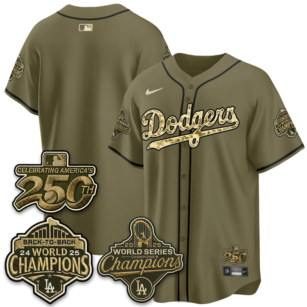 Los Angeles Dodgers Military Appreciation Game Day Jersey -All Stitched