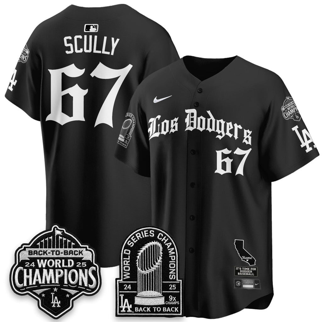 Los Angeles Dodgers World Series Champions Vapor Premier Limited Gothic Edition Jersey - All Stitched