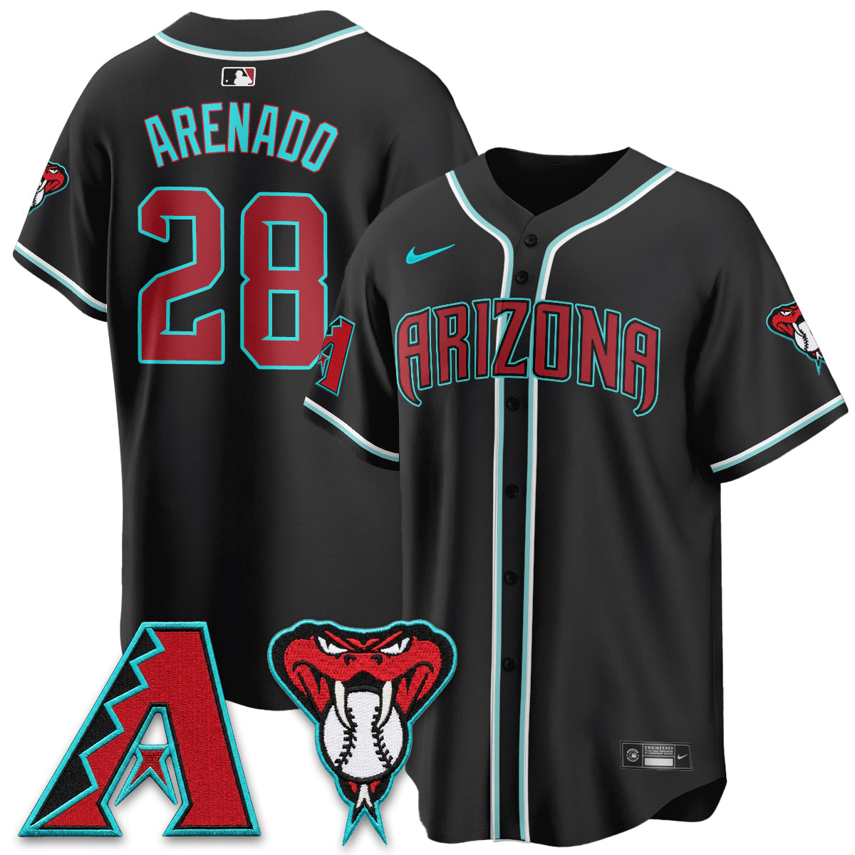 Arizona Diamondbacks Black Out Style Vapor Premier Limited Jersey - All Stitched