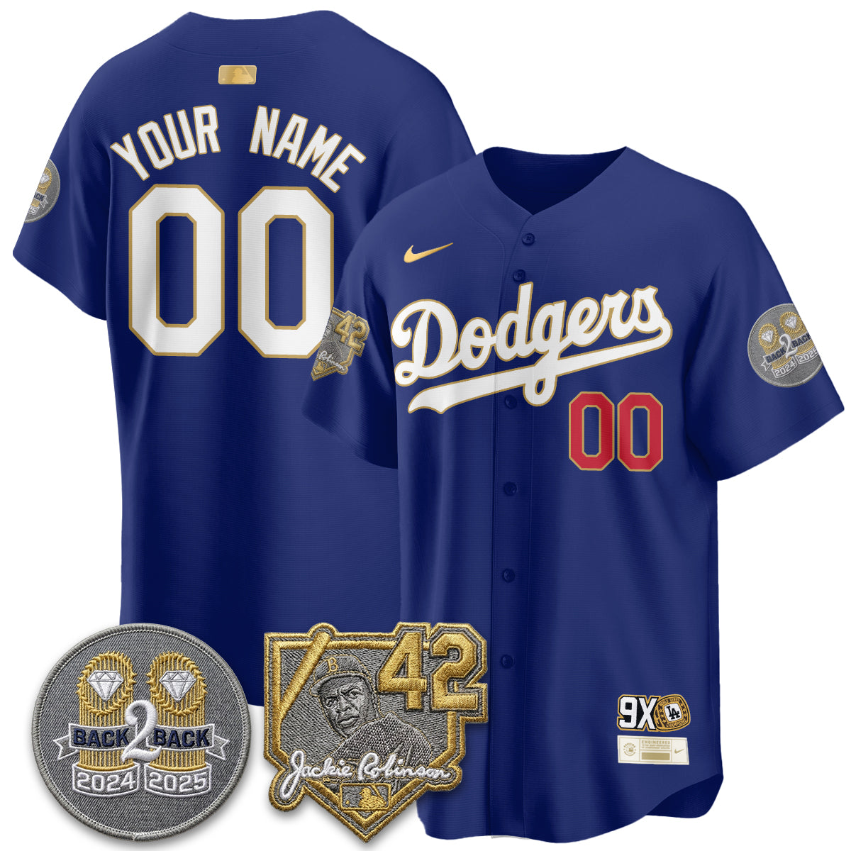 LAD -  2026 Jackie Robinson Day Vapor Custom Limited Jersey - Stitched