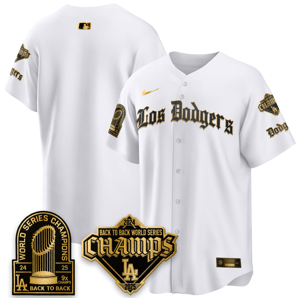 Los Angeles Dodgers World Series Champions B2B Patch Vapor Premier Limited Gothic Edition Jersey - All Stitched