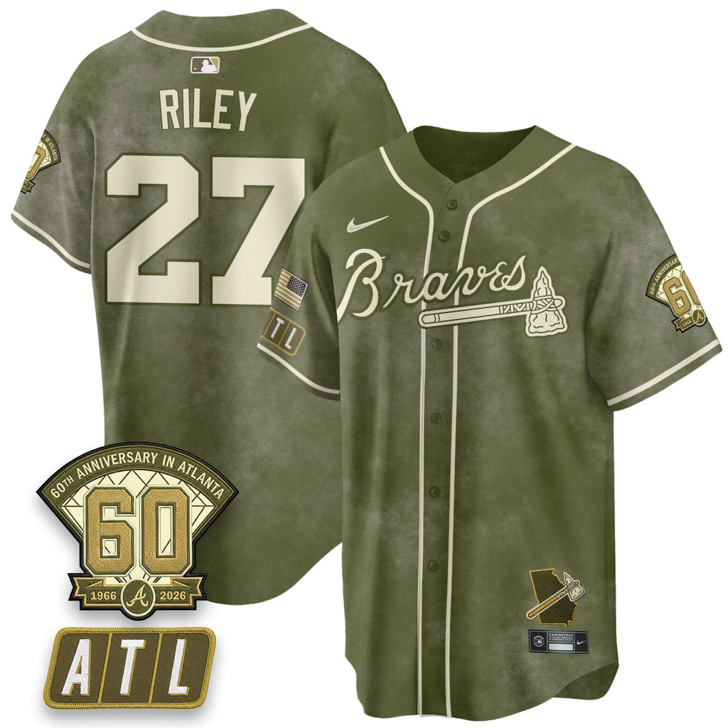 Atlanta Braves New Era Olive 2026 Armed Forces Day Vapor Limited Jersey - All Stitched